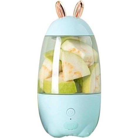 (blau) Tragbarer elektrischer Zitrusentsafter, Obstschneider, Orangensaft, Smoothie, Küchenzubehör (blau 330 ml) (1/5)