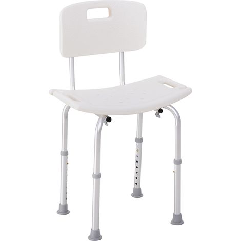 Chaise de douche avec dossier réglable antidérapante 136 kg
