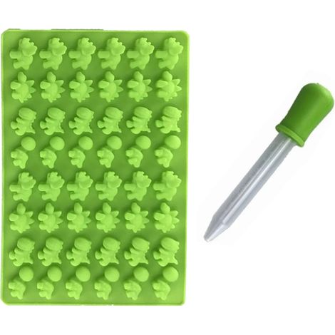 Moule à gâteau en silicone dinosaure, 48 petits moules à bonbons gélifiés dinosaures, vert (1/5)