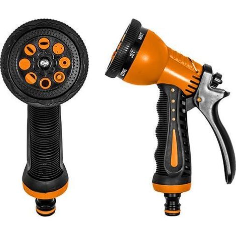 1 pistolet arrosoir, 8 fonctions, laiton-zinc, jet réglable, arrosage jardin et balcon