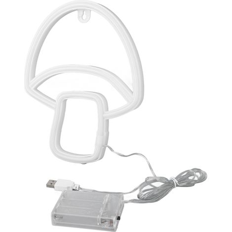 Lampe Néon LED Champignon, Enseigne Lumineuse Déco pour Salon Chambre Enfant Bar Salle de Jeux, USB ou Piles (1/5)