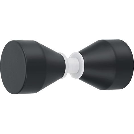 Poignées de Porte Multilatéral de Douche Rondes en Verre, en Acier Inoxydable, Poignées Rechange pour Cabine de Douche, Écran de Douche, Noir (1/5)