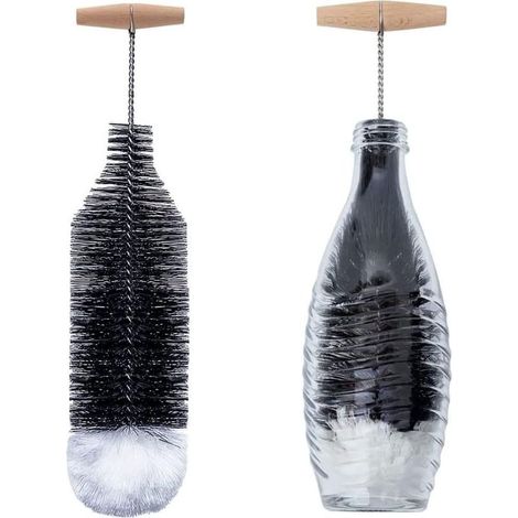 35 cm lange Flaschenbürste, kompatibel mit Sodastream-Glasflaschen, kratzfreie Reinigungsbürste, entfernt hartnäckigen Schmutz, Reinigungsbürste mit perfekter Passform (1/5)