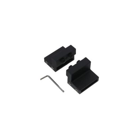Juego de 2 topes ajustables de acero al carbono para puertas de granero - Negro - Crezuo