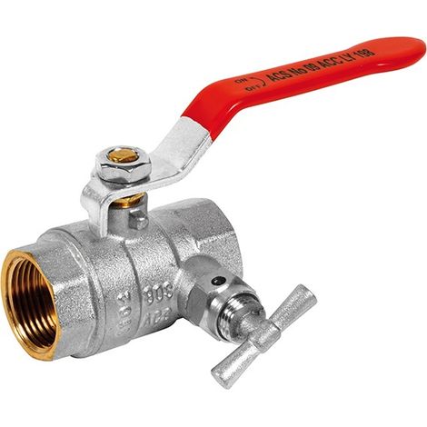Vanne boisseau sphérique F-F manette et purge - Passage intégral PN32 20x27 - EZFITT EUROPE