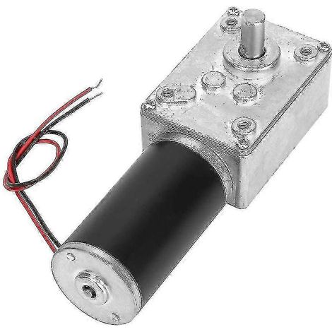 Moteur à engrenages CC 12 V à couple élevé, réducteur de vitesse électrique, moteur à engrenages à vis sans fin réversible, arbre de 8 mm (12 V, 10 tr/min) (1/5)