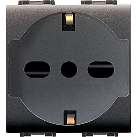 Elettrocanali Presa Shuko Bivalente Italiana Tedesca Nera Triv.Sic.Mylife2P+T10/16A ECL4050