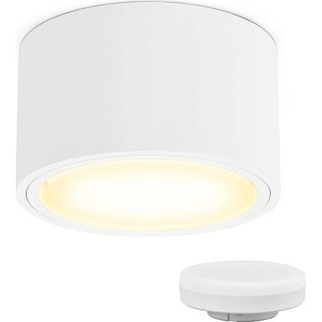 Projecteur à montage en surface à LED 9W ampoule GX53 remplaçable 3000K projecteur de plafond blanc chaud LED Downlight (1/3)
