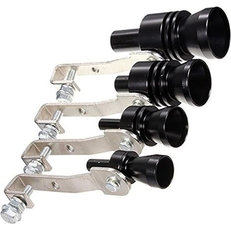 Échappement Noir Faux Turbo Sifflet Pipe Sound Silencieux Blow Off Valve Bov 1 PC- XL (1/5)