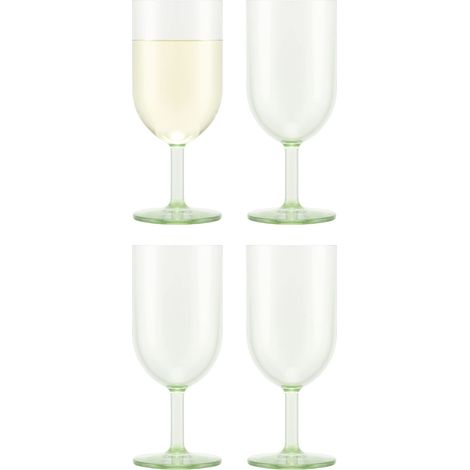 4 Verres à vin blanc en plastique, réutilisable, 0.23 l (1/2)