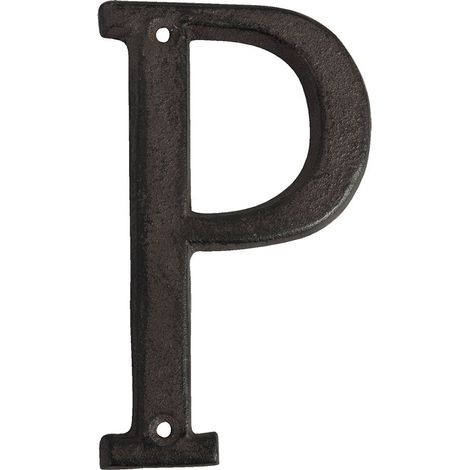 Lettre Décorative P en Fer Décoration Murale Style Industriel Rustique Marron 13 cm - PANGIVO