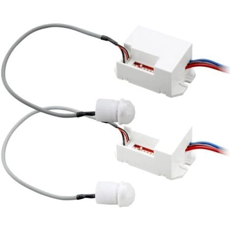 Interruttore sensore a infrarossi a 2 pezzi, rilevatore di movimento a infrarossi bianco da incasso nel soffitto - Mini rilevatore di movimento a infrarossi, distanza di rilevamento da 3 a 6 m in camp (1/4)