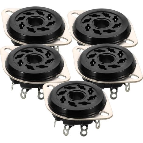 Support Tube Électronique à 8 Broches en Bakélite Lot de 5, Compatible Kt88 6550 6sn7 El34 6v6, Haute Conductivité Étain-phosphore, Résistance Thermique, Usage Audio Domestique, (1/5)