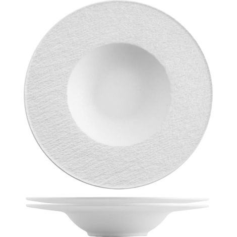 H&h set 2 piatti pasta skin 28 cm bianco (1/5)