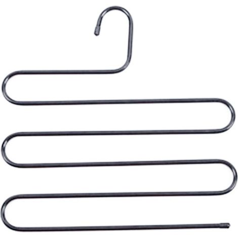 (14,17 x 14,17 pouces, lot de 2, noir) S-Type en acier inoxydable vêtements pantalons cintres placard rangement organisateur pour pantalons jeans écharpe à suspendre (1/4)