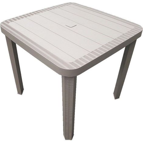 TRADE SHOP - Tavolo Quadrato Da Giardino Avana 80x80cm In Plastica Arredo Spazio Esterno 008006 -