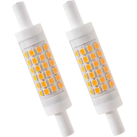 R7S LED 78mm Dimmable Blanc Chaud 2700K 5W J78 Lampe LED 450lm remplace la lampe halogène 50W Illuminant 230V 83 Ra, pack de 2 [Classe énergétique E] (1/4)