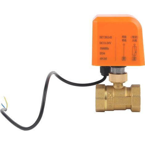 Elektrisches 2-Wege-Kugelventil, Messinggewinde, für 12/24 V Gleichstrom, motorisierte mechanische Ausrüstung, DN25 (1/5)