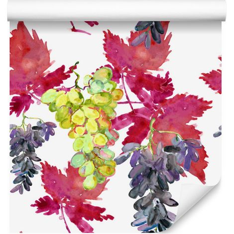 Papier peint Fruits, branches, feuilles et verdure pour salon et chambre 50x1000 cm (1/5)