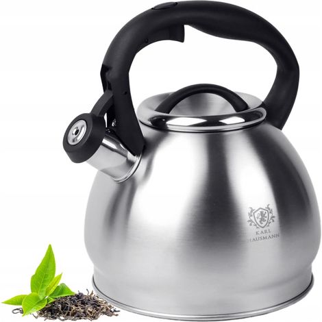 Bollitore a gas con fischietto, 3 litri, bollitore tradizionale, acciaio inox, a induzione