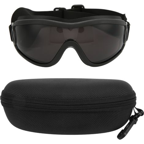 Lunettes de protection pour chien anti-vent, imperméables et anti-UV - Verres anti-buée durables pour grandes races - Monture noire et verres gris (1/5)