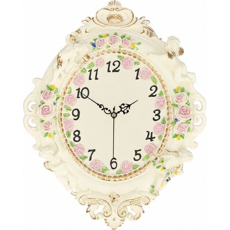 Horloge murale en résine de style européen, silencieuse, pour salon, hôtel, restaurant (1/5)
