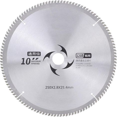Lame de scie circulaire carbure 120 dents, disque universel pour coupe bois, outil de découpe rond en alliage dur. (1/5)