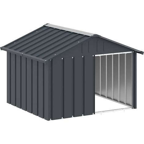 Niche pour chien-Abri pour chien-Chenil Anthracite 116,5x103x81,5 cm Acier galvanisé 678129 (1/5)