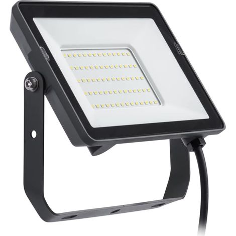 Projecteur LED extérieur, 50 W, non réglable, lumière blanche neutre (4000 K), 4750 lumens, aluminium, IP65, IK06, classe I, durée de vie de 35 000 h, câble de 60 cm (1/5)