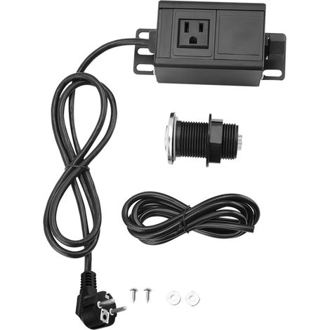 1 Kit interrupteur pneumatique, prise américaine 110 V, finition brossée, pour broyeur d'évier, compatible robinet standard (1/5)