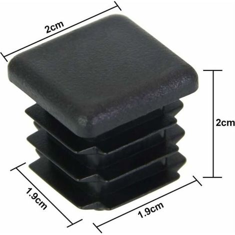 20 pcs Bouchon pour Pied de Chaisse,Bouchon pour Tuyau Carré, Capuchon pour Poteau Carré en Plastique pour Pieds de Meuble/Trampoline/Armoire/étagère/Chaise(20 x 20mm)-Fei Yu (1/3)