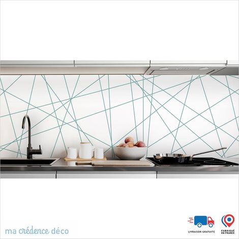Crédence : Diagonales - Couleur Bleu turquoise - Alu composite - 60 - 180 (1/3)
