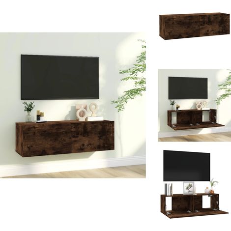 TV-Wandschrank Räuchereiche 100x30x30 cm Holzwerkstoff - TV Schrank ...