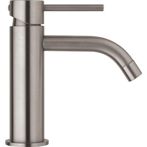Mezclador de lavabo en color acero cepillado sin desagüe Paffoni Light LIG071  Steel Looking