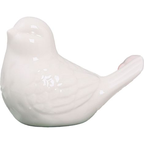 Cute Bird Ornament Ceramic Modern Simple Bird Ornament for Living Room Home Decor White (1/5)