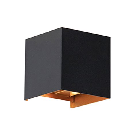 Outdoor Wall Light Black with Gold Incl. LED 2 Lights IP54 - Edwin