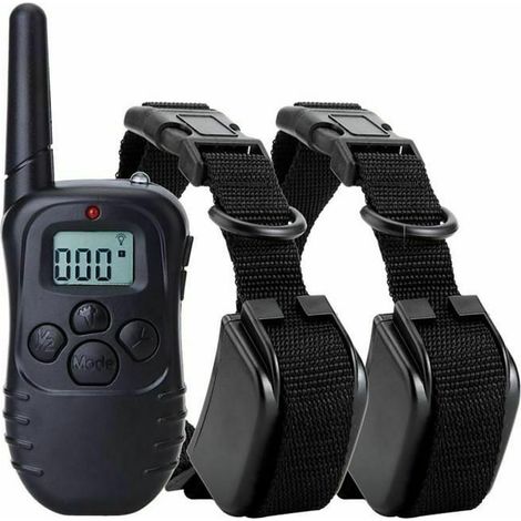 collier de dressage pour chien - Portée 300m - Ecran LCD - Etanche Rechargeable (Comprend deux colliers)