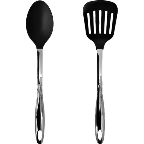 Set da 2 mestoli cucina cucchiaione pala lasagna per padelle tegami casseruole antiaderenti antigraffio Made in Italy (1/5)