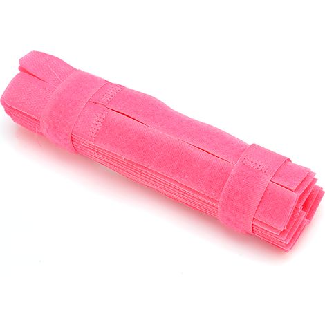 50 pièces lot Attaches Câbles Réutilisables Organisateur Fils Sangle Ties Rose pour Gestion Câbles (1/3)
