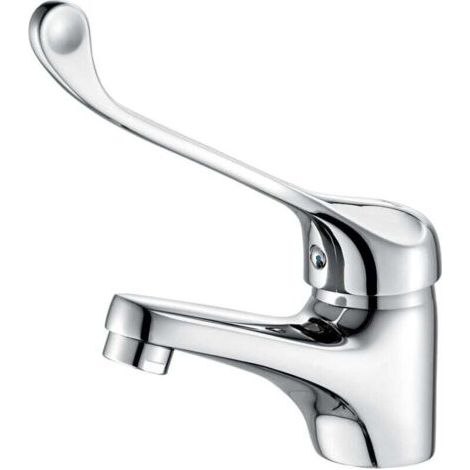Waschtischarmatur mit medizinischem Griff, Badezimmerarmatur, Chrom, Silber