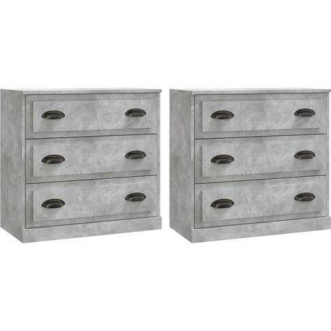 Credenza buffet cassettiera mobile contenitore organizer cucina soggiorno soggiorni set da 2 pannelli in derivati del legno grigio 020036880