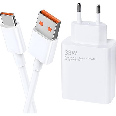 Chargeur 33W Charge Rapide, Chargeur et Câble USB C 2M 6A, Type C Charger Adaptateur Secteur (1/5)