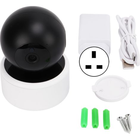 Caméra de surveillance domestique 3MP, vision nocturne, détection de mouvement, interphone bidirectionnel pour bébé chien chat animal, prise UK 100-240V (1/5)