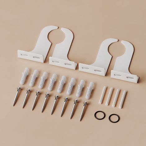 S'AFIELINA Support pour radiateur plat, kit de fixation mural 48 × 88 mm, pour radiateur panneau, blanc (1/5)