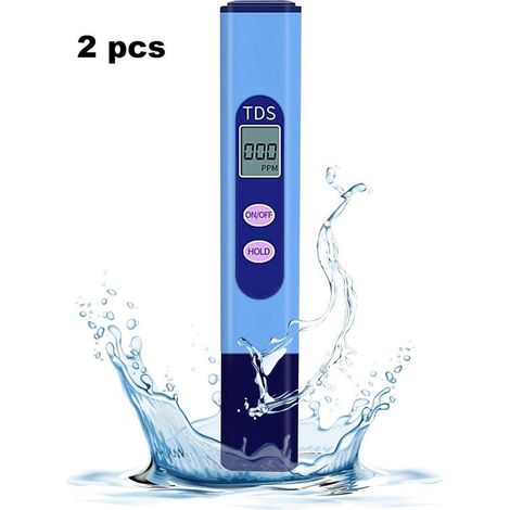 2er-Pack TDS-Tester, Wasserqualitätstester mit LCD-Bildschirm, Messbereich von 0 bis 9990 ppm, tragbar, für Aquakultur, Schwimmbäder und Hauswasserhähne