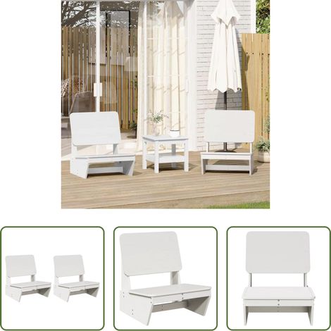 vidaXL Gartenmöbel -  Gartenstühle 2 Stk. Weiß 60x64x70,5 cm Massivholz Kiefer