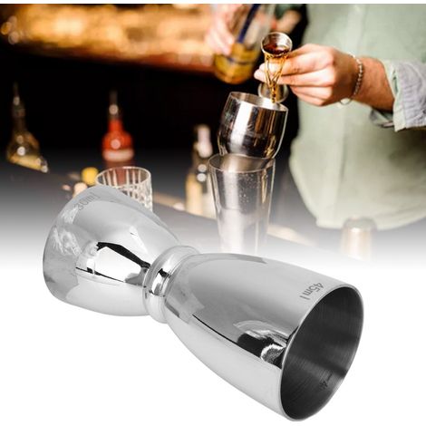 Verre doseur à vin double en acier inoxydable, shaker à cocktails, verre doseur pour bar, fêtes, club familial, miroir lumineux, forme en U (1/5)