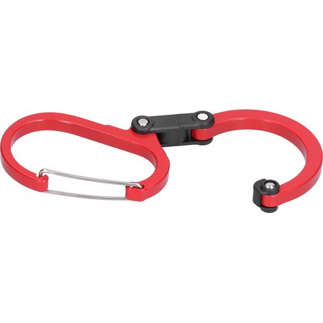 Mousqueton d'escalade type D, crochet en alliage d'aluminium, mousqueton de suspension pour activités de plein air, rouge (1/5)
