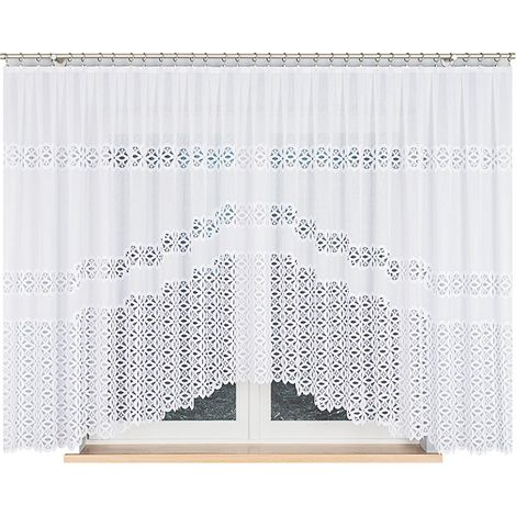 Adrianna - Rideau jacquard prêt à poser avec fente en bas - 400 x 160 cm - blanc (1/5)
