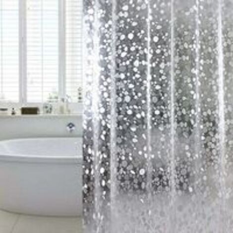 Cortina de ducha, resistente al moho, apta para bañera, 100% EVA, 180 x 180 cm, con 12 anillas. (1/4)